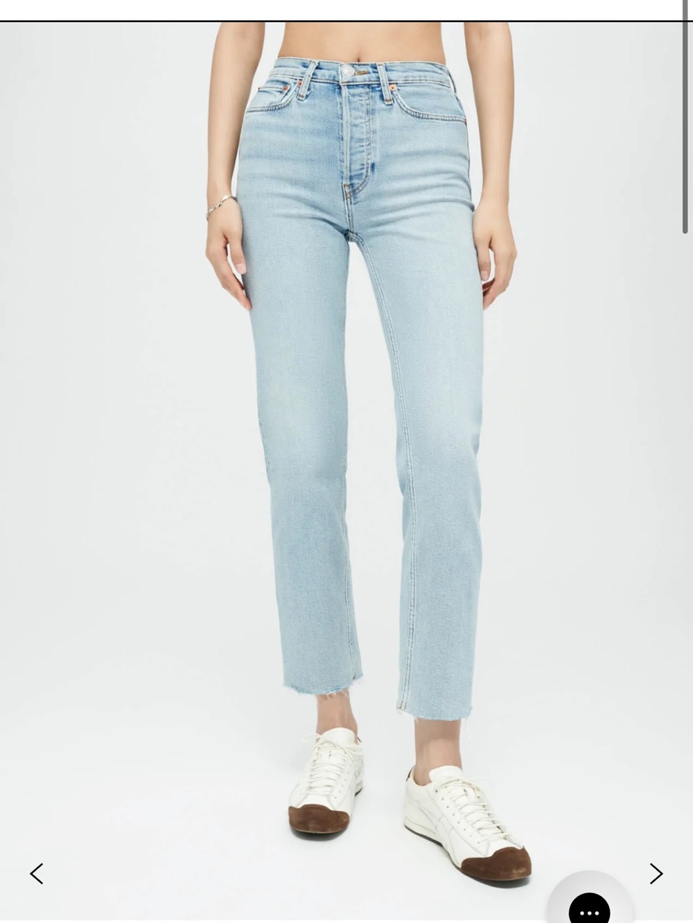 RE/DONE comfort stretch high rise stovepipe jeans size 29